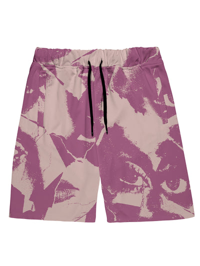 Purple BrokenEyes Bermuda shorts, front view, color_purple