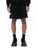 Black Stencil Bermuda shorts, worn, front view