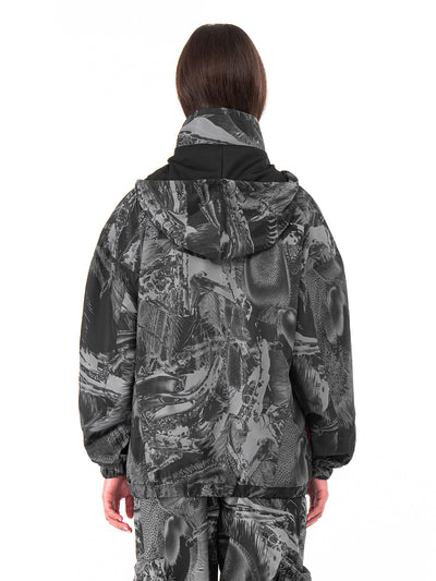 Anorak negro Insectide Vision, puesto, vista trasera