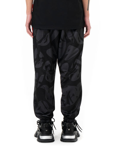 Black Strand joggers, worn, back view