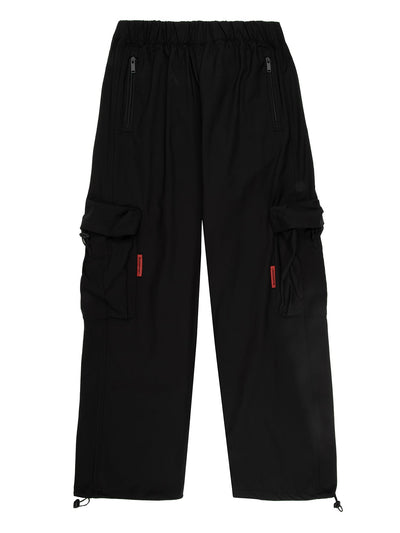 Black cargo trousers, front view