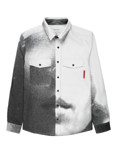 Camicia a maniche lunghe bianca e grigia Mouth, vista davanti