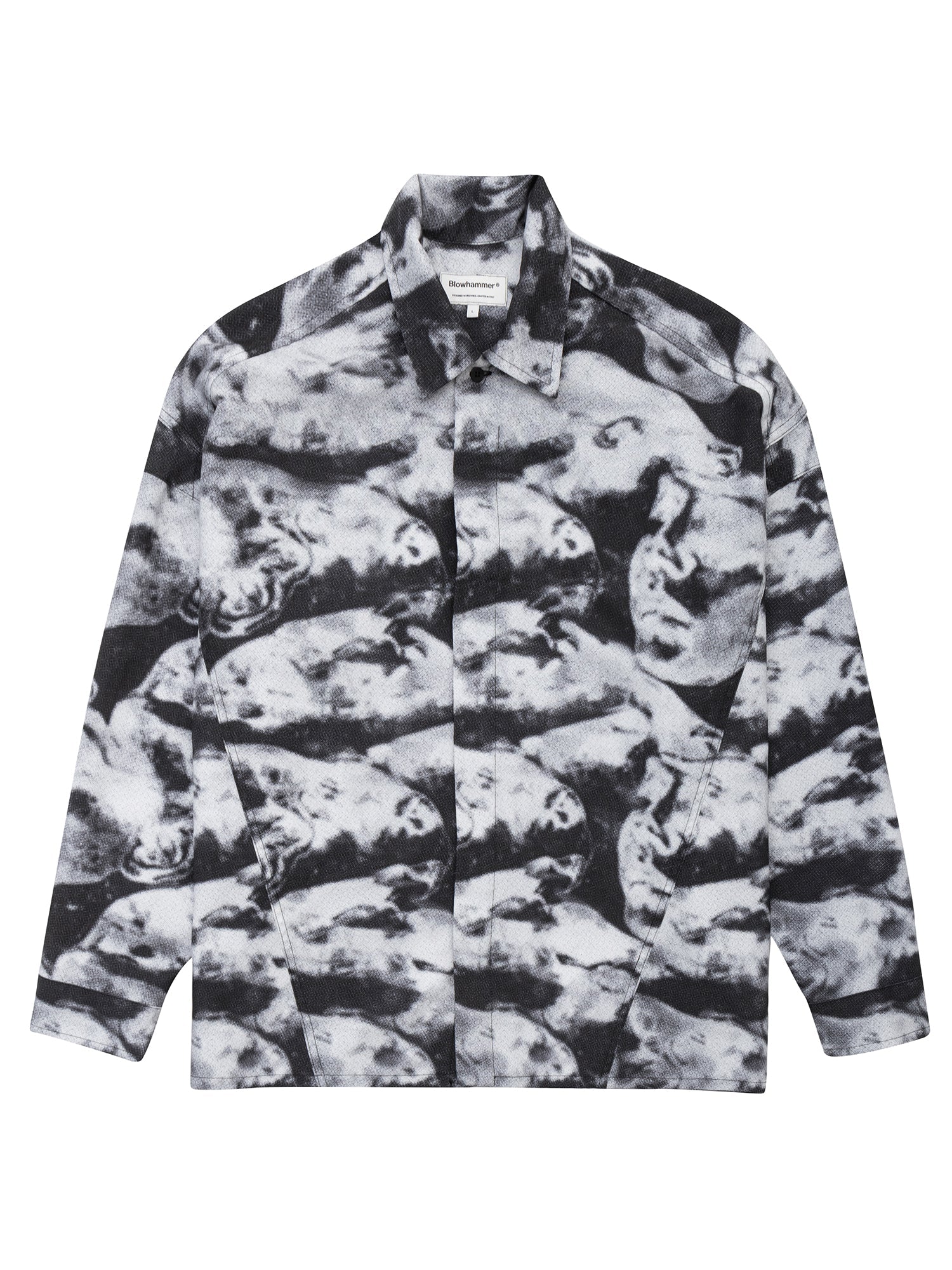 black camo dress shirt Richard Valentine Black Button Up Camo Shirt XL / Black