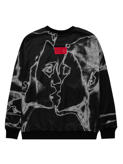 Felpa girocollo nera Unkiss Black, vista dietro