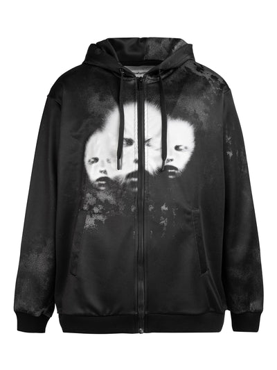 Zwarte zip hoodie Triodrome, vooraanzicht