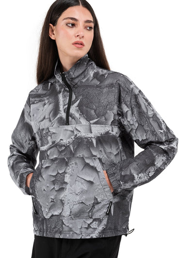 Chaqueta de media cremallera gris Bloodrose Dark, puesta, vista lateral