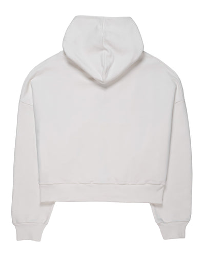 Felpa con cappuccio e zip panna Minimal Cream, vista dietro