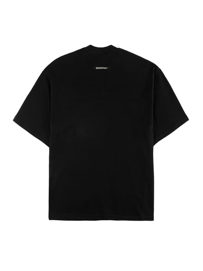 T-shirt nera Ecstasy milk, vista dietro