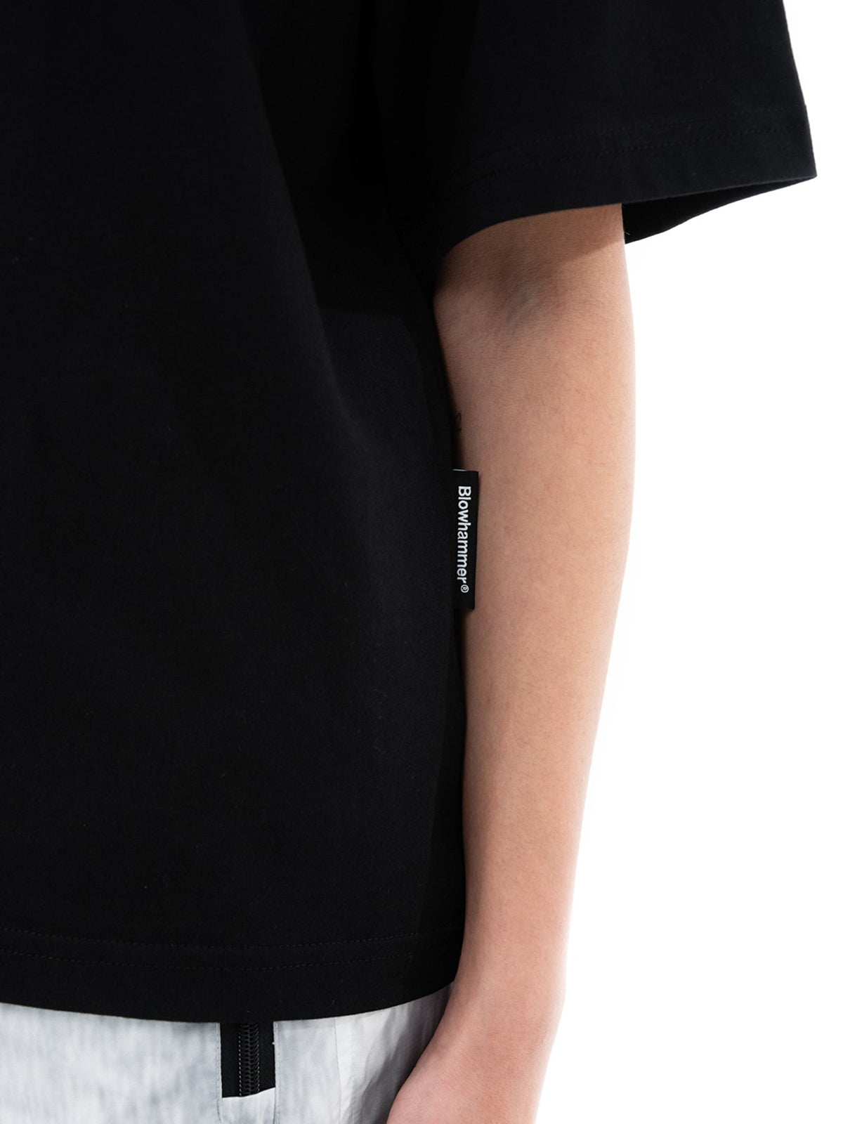 Black Triodrome T-shirt, side label detail