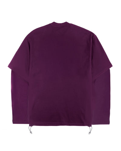 T-shirt a maniche lunghe viola Minimal Purple, vista dietro