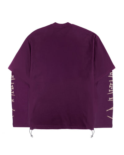 T-shirt a maniche lunghe viola Egodeath, vista dietro