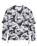 Black and white Camo Black long sleeve T-shirt, front view