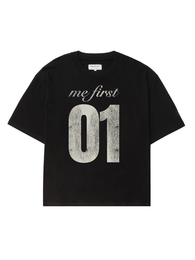Black MeFirst01 boxy T-shirt, front view