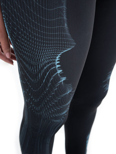 Leggings neri Uv Wired, dettaglio della stampa