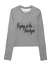 T-shirt de manga comprida cinzenta Crying@Disco, vista de frente