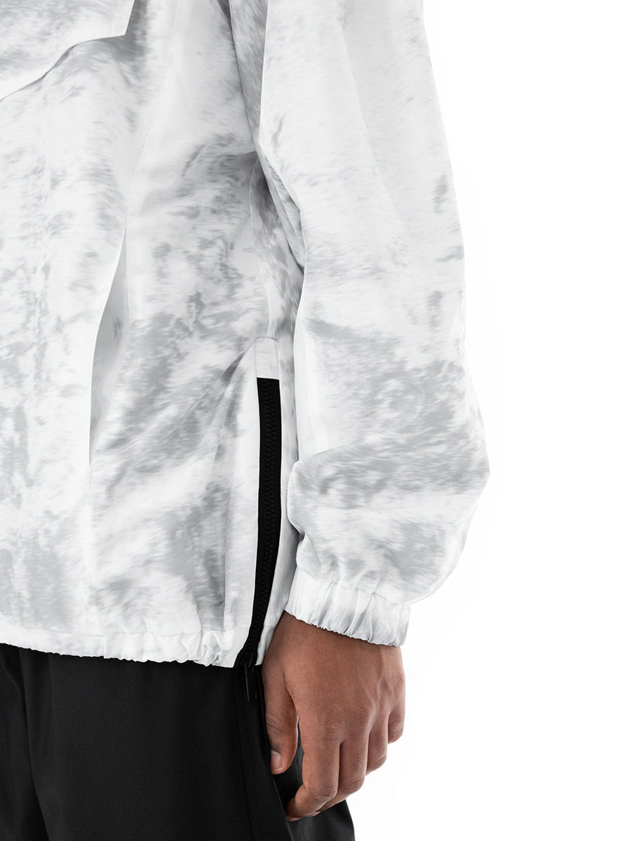Grauer Anorak Grey Noise, Detail des seitlichen Reißverschlusses
