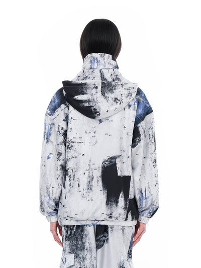 Anorak blanco Rugged, puesto, vista trasera