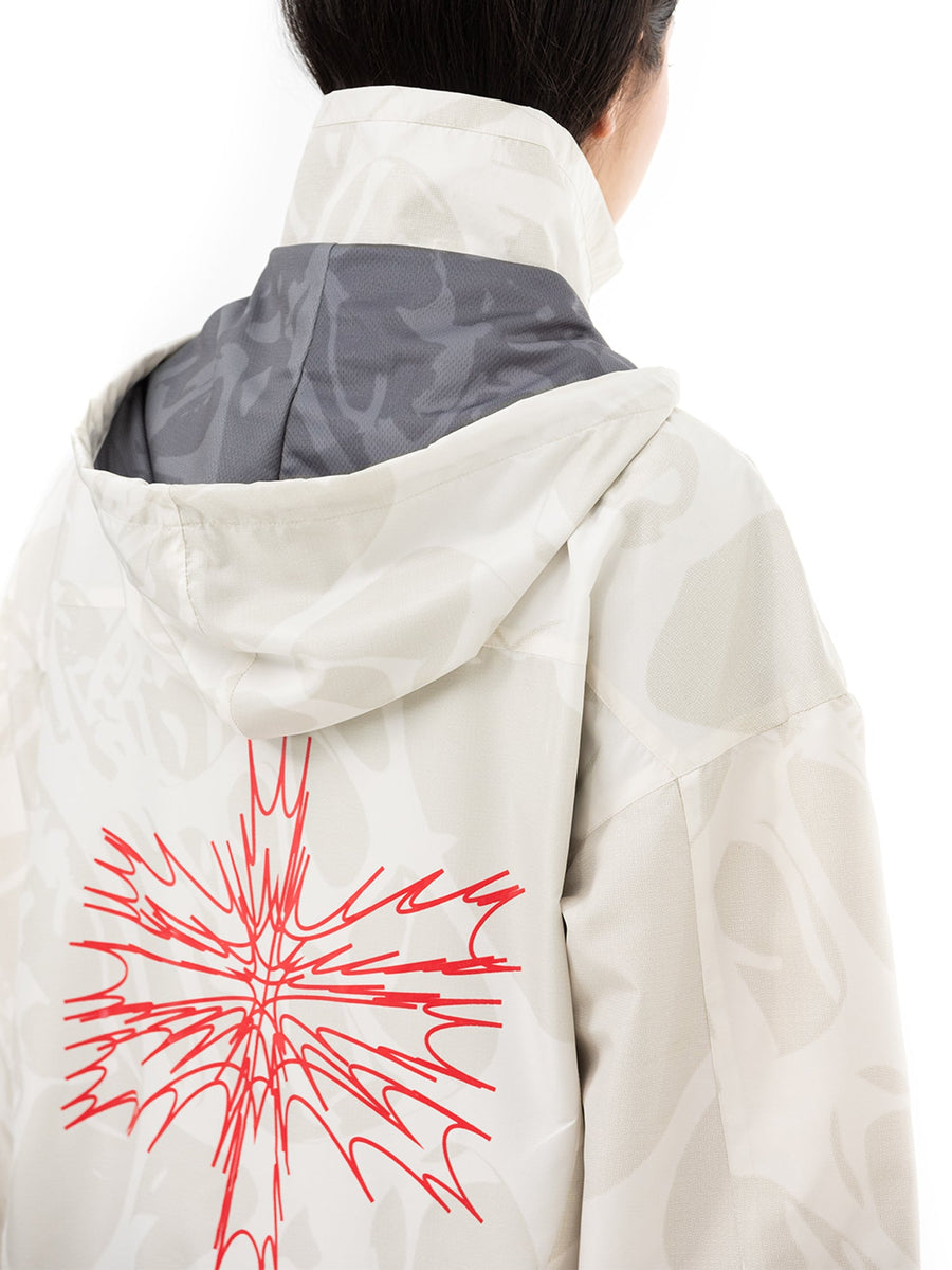 Strand Ivory anorak, back print detail