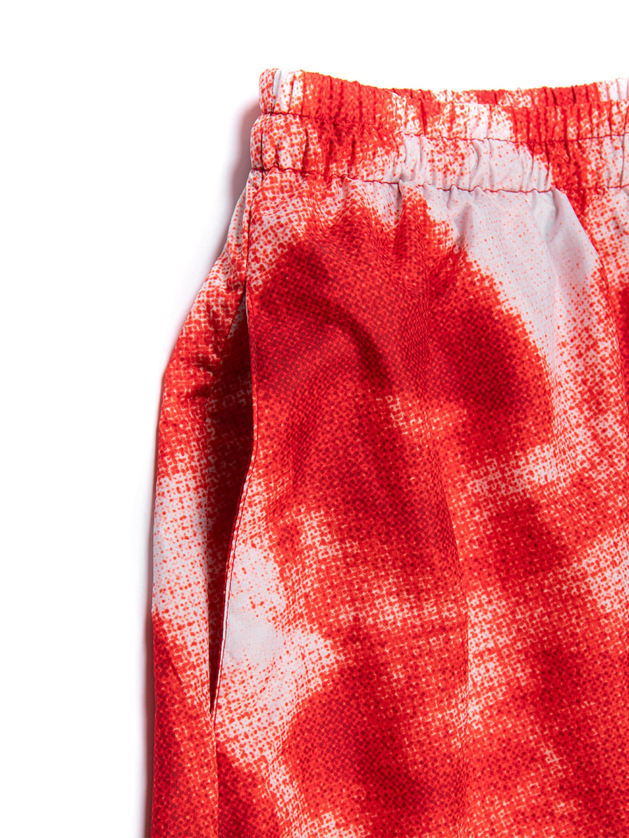 Costume da bagno rosso e bianco Noir, dettaglio della tasca laterale