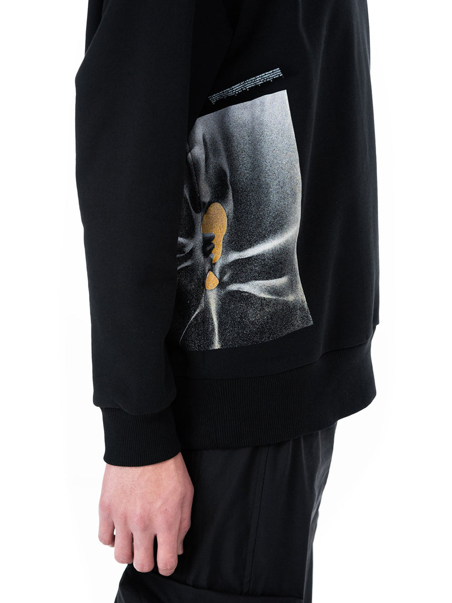 Black Core crewneck sweatshirt, print detail