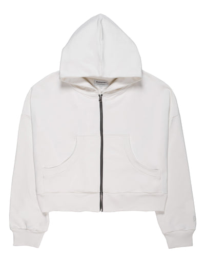 Minimal Cream Felpa Cappuccio Zip