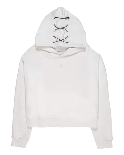 MINIMAL Cream Felpa Cappuccio Boxy