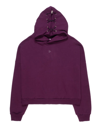 MINIMAL Purple Felpa Cappuccio Boxy