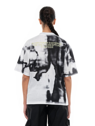Λευκό και μαύρο T-shirt Rift, σε μοντέλο, πίσω όψη