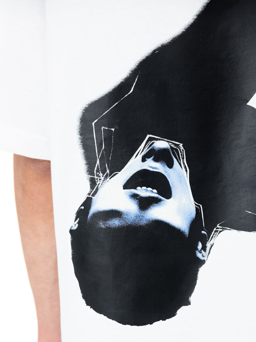 T-shirt bianca Litkid, dettaglio della stampa sul retro