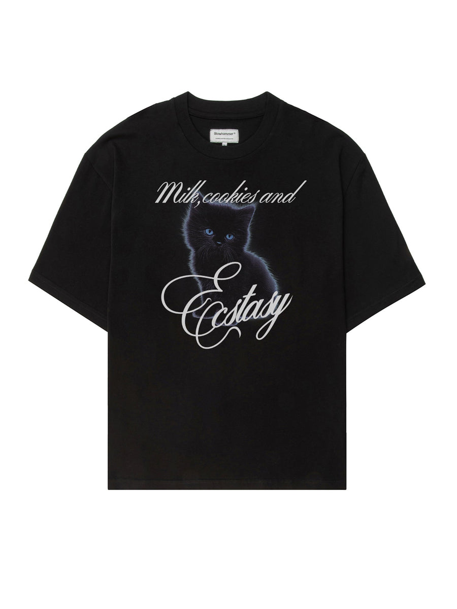 T-shirt nera Ecstasy Milk, vista davanti
