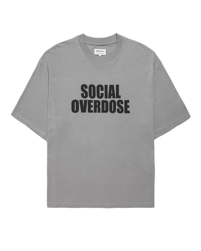 Grey Social Overdose T-shirt, front view, color_grey