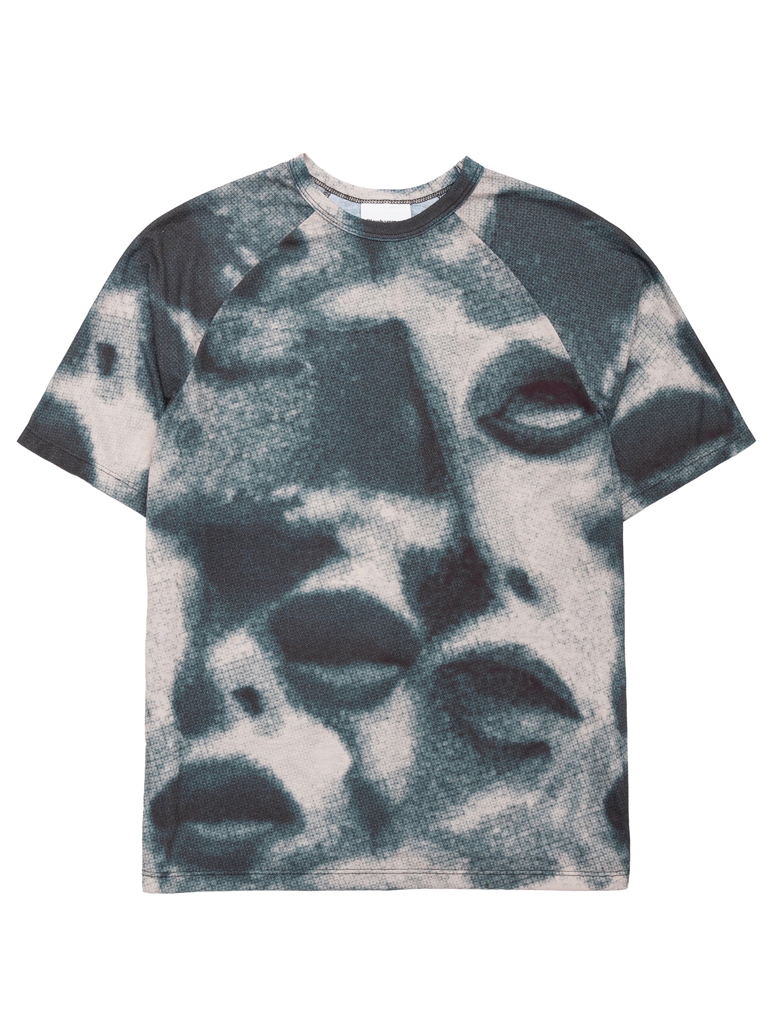 Petroleumsgrøn og rosa T-shirt Militant Maw, set forfra