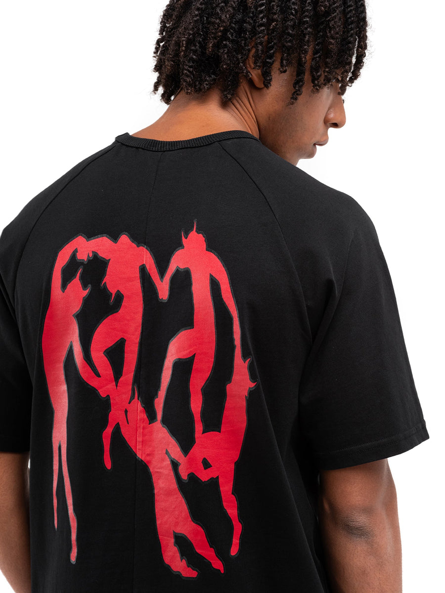 Black Infernal Groove T-shirt, back print detail