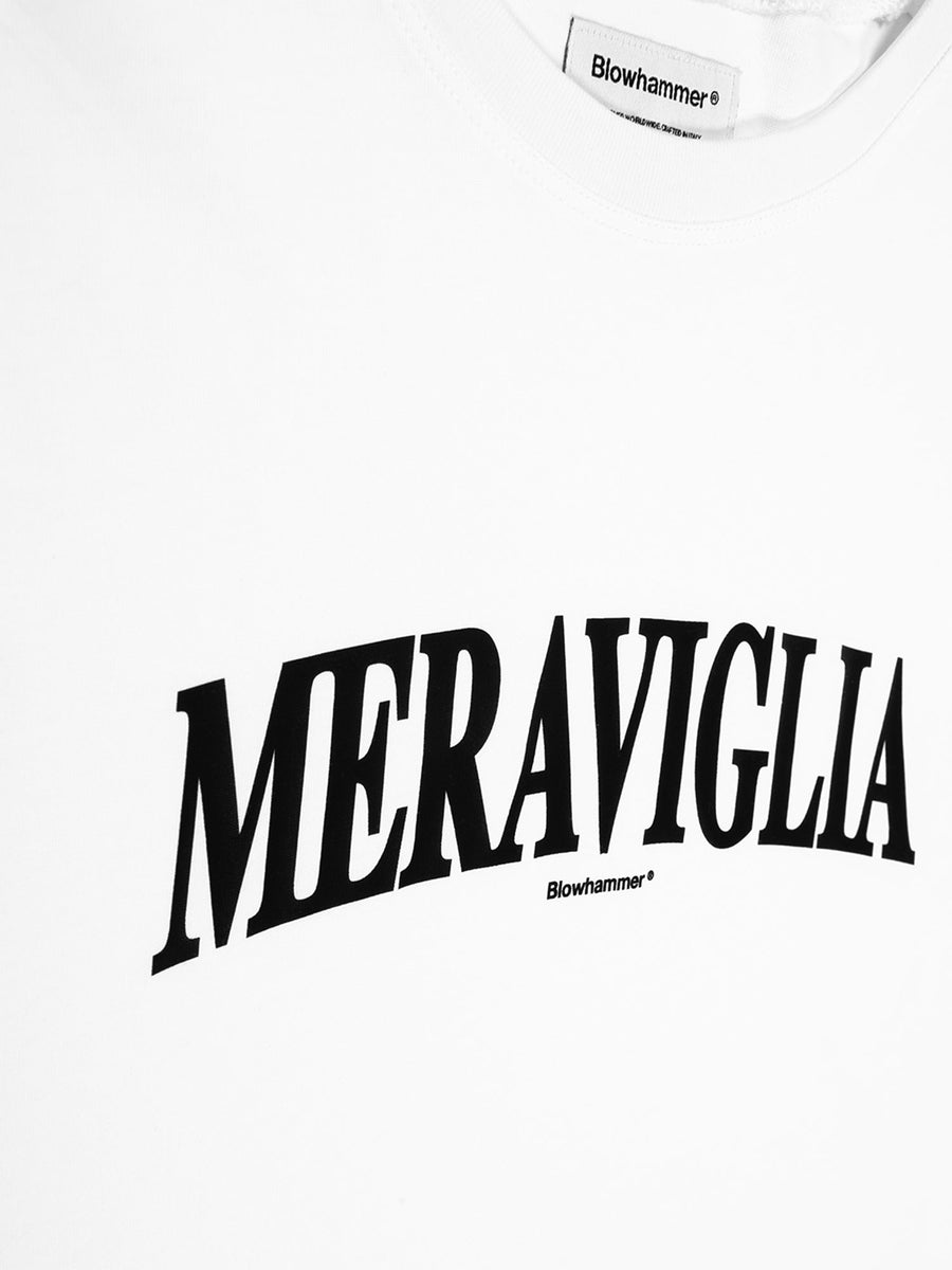 Weißes T-Shirt Meraviglia, Detail des Prints