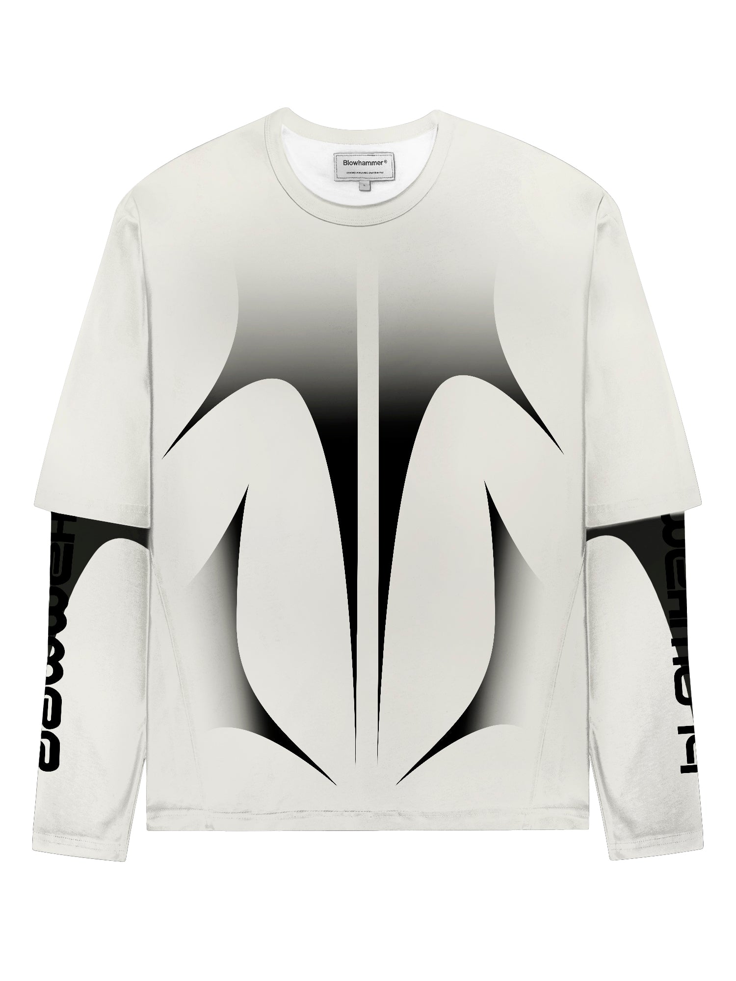Biała koszulka z długim rękawem Shaped Black, widok z przodu, color_white