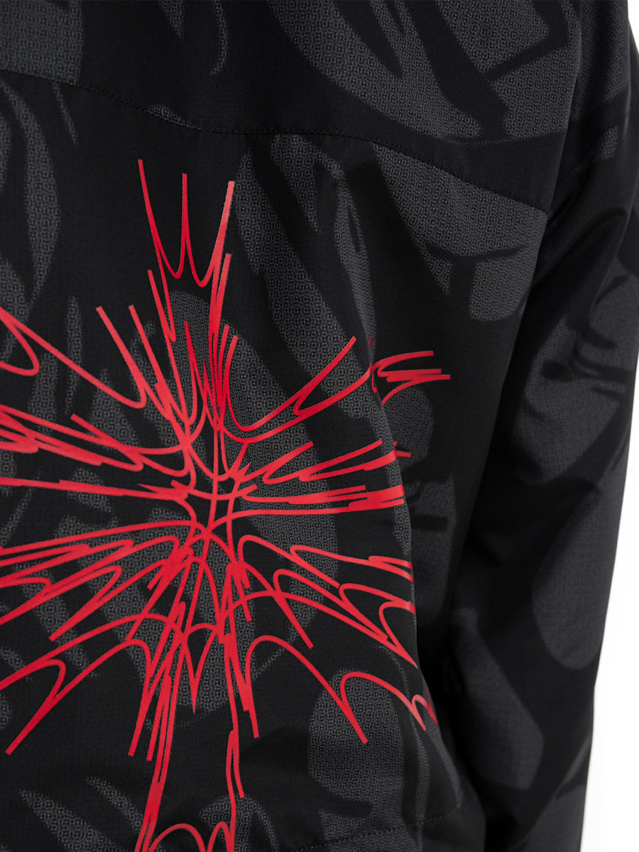 Black Strand windbreaker, back print detail