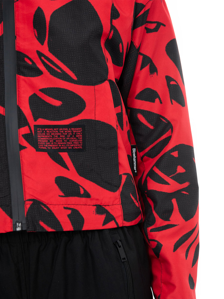 Red and black Strand Red windbreaker, label detail