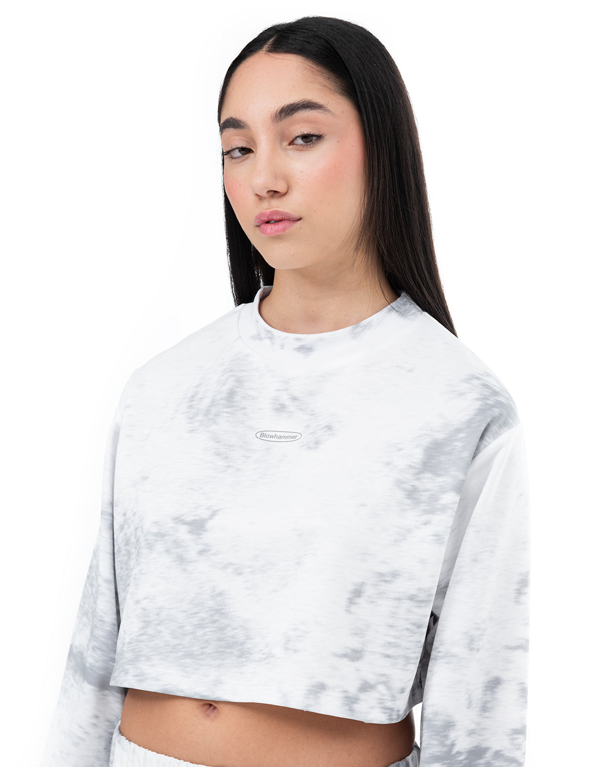 Grey Noise Sweatshirt Crop | Blowhammer